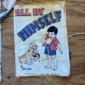 Vintage Red and Blue Kids Book Cover Art